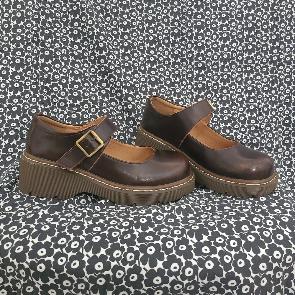 MZDL meizudongli handmade platform mary jane shoes